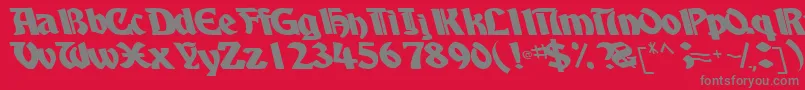 BoyhooddriveRegularTtcon Font – Gray Fonts on Red Background