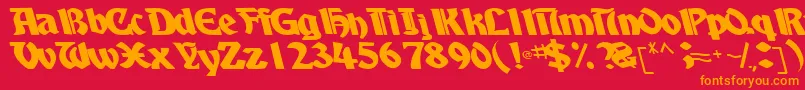 BoyhooddriveRegularTtcon Font – Orange Fonts on Red Background