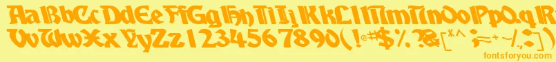 BoyhooddriveRegularTtcon Font – Orange Fonts on Yellow Background