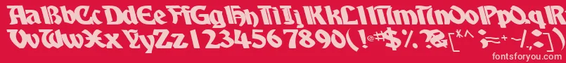 BoyhooddriveRegularTtcon Font – Pink Fonts on Red Background