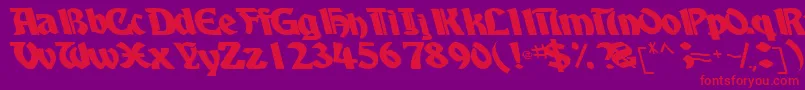 BoyhooddriveRegularTtcon Font – Red Fonts on Purple Background