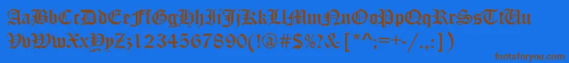 Canterbury Font – Brown Fonts on Blue Background