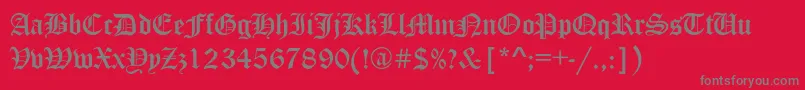 Canterbury Font – Gray Fonts on Red Background
