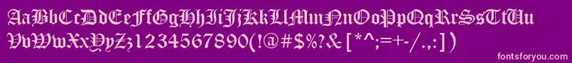 Canterbury Font – Pink Fonts on Purple Background