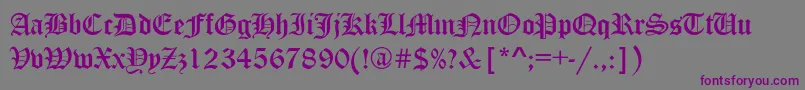 Canterbury Font – Purple Fonts on Gray Background