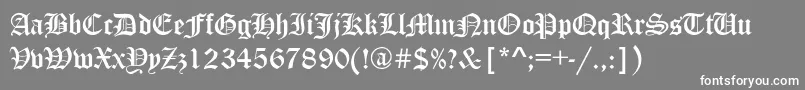 フォントCanterbury – 灰色の背景に白い文字