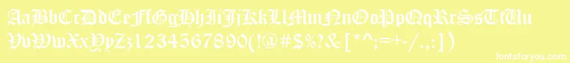 Canterbury Font – White Fonts on Yellow Background