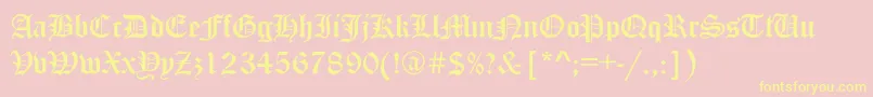 Canterbury Font – Yellow Fonts on Pink Background