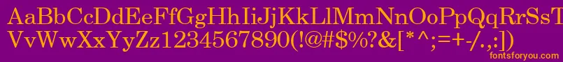 CenturySchoolbookSsi Font – Orange Fonts on Purple Background