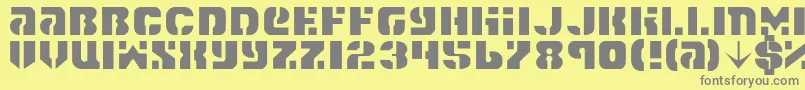 SpaceCruiserLight Font – Gray Fonts on Yellow Background