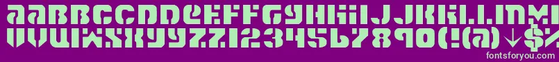 SpaceCruiserLight Font – Green Fonts on Purple Background