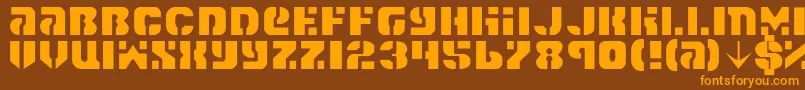 SpaceCruiserLight Font – Orange Fonts on Brown Background