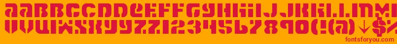 SpaceCruiserLight Font – Red Fonts on Orange Background