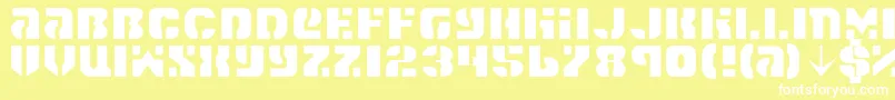 SpaceCruiserLight Font – White Fonts on Yellow Background