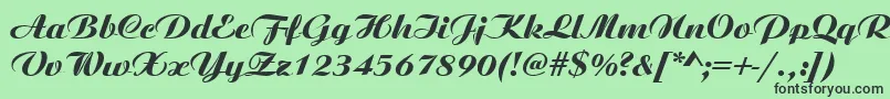 AristocratRegular Font – Black Fonts on Green Background