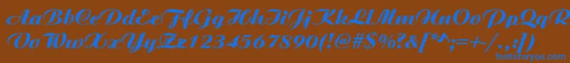 AristocratRegular Font – Blue Fonts on Brown Background