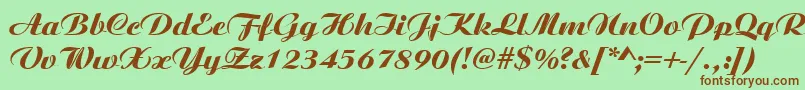 AristocratRegular Font – Brown Fonts on Green Background