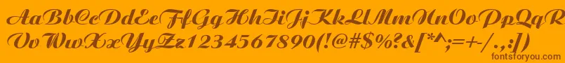 AristocratRegular-Schriftart – Braune Schriften auf orangefarbenem Hintergrund