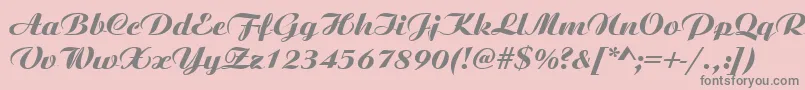 AristocratRegular-Schriftart – Graue Schriften auf rosa Hintergrund