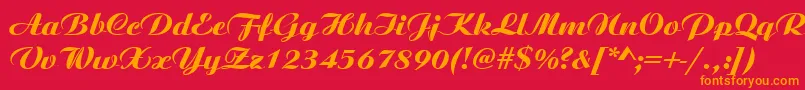 AristocratRegular Font – Orange Fonts on Red Background