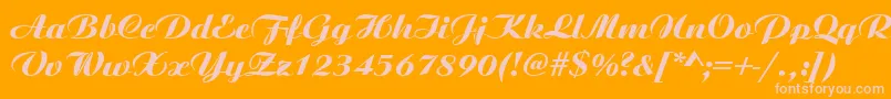 Czcionka AristocratRegular – różowe czcionki na pomarańczowym tle
