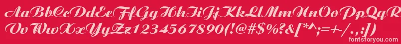 AristocratRegular Font – Pink Fonts on Red Background