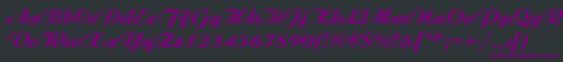 AristocratRegular-Schriftart – Violette Schriften auf schwarzem Hintergrund