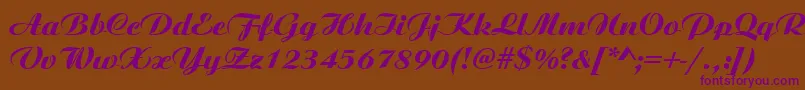 AristocratRegular Font – Purple Fonts on Brown Background