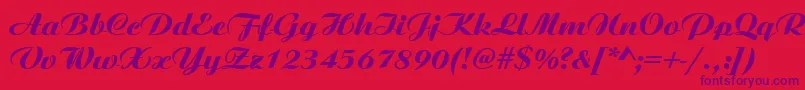 AristocratRegular Font – Purple Fonts on Red Background
