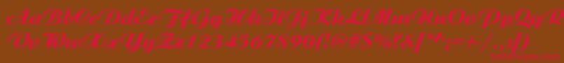 AristocratRegular-Schriftart – Rote Schriften auf braunem Hintergrund