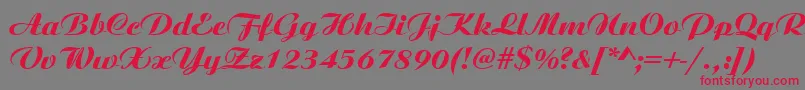 AristocratRegular Font – Red Fonts on Gray Background