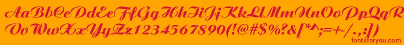 AristocratRegular Font – Red Fonts on Orange Background