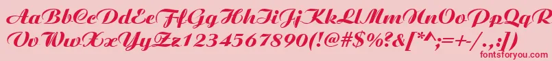 AristocratRegular Font – Red Fonts on Pink Background