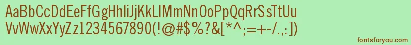 TraditionellsansNormal Font – Brown Fonts on Green Background