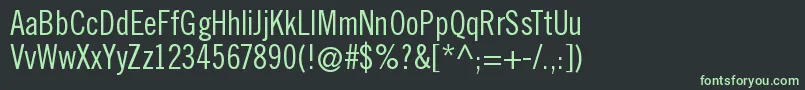 フォントTraditionellsansNormal – 黒い背景に緑の文字