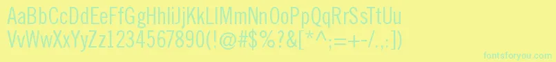 TraditionellsansNormal Font – Green Fonts on Yellow Background