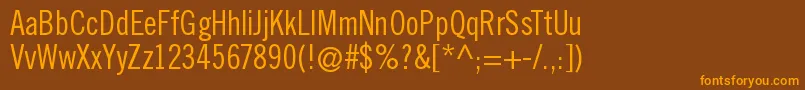 TraditionellsansNormal Font – Orange Fonts on Brown Background