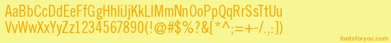 TraditionellsansNormal Font – Orange Fonts on Yellow Background