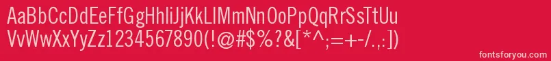 TraditionellsansNormal Font – Pink Fonts on Red Background