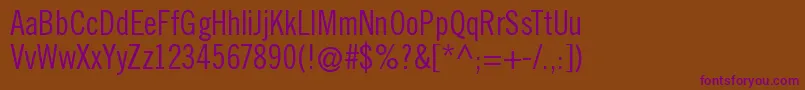 TraditionellsansNormal Font – Purple Fonts on Brown Background