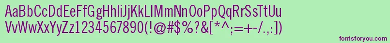TraditionellsansNormal Font – Purple Fonts on Green Background