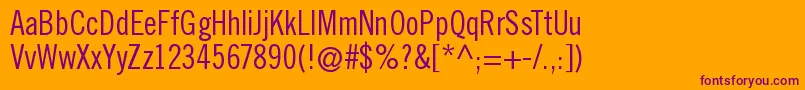TraditionellsansNormal Font – Purple Fonts on Orange Background