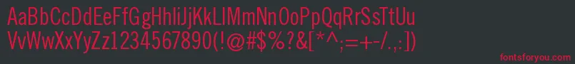 TraditionellsansNormal Font – Red Fonts on Black Background