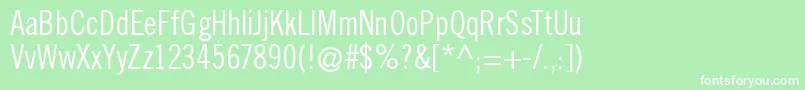 TraditionellsansNormal Font – White Fonts on Green Background