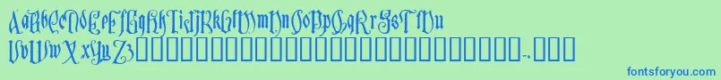 Sauerkra Font – Blue Fonts on Green Background