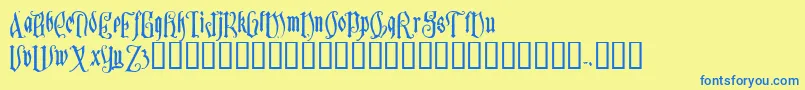 Sauerkra Font – Blue Fonts on Yellow Background
