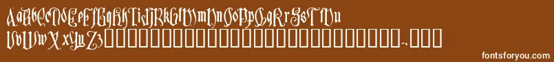 Sauerkra Font – White Fonts on Brown Background