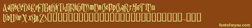 Sauerkra Font – Yellow Fonts on Brown Background