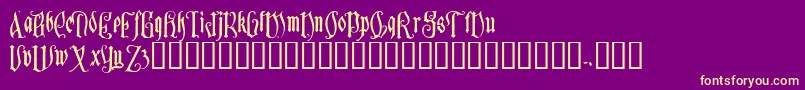 Sauerkra Font – Yellow Fonts on Purple Background