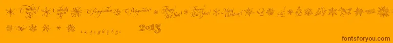 Ptny2015-Schriftart – Braune Schriften auf orangefarbenem Hintergrund